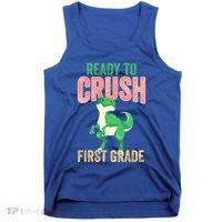 Ready To Crush First Grade TRex Dinosaur Cool Gift Tank Top thumb 0