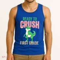 Ready To Crush First Grade TRex Dinosaur Cool Gift Tank Top thumb 3