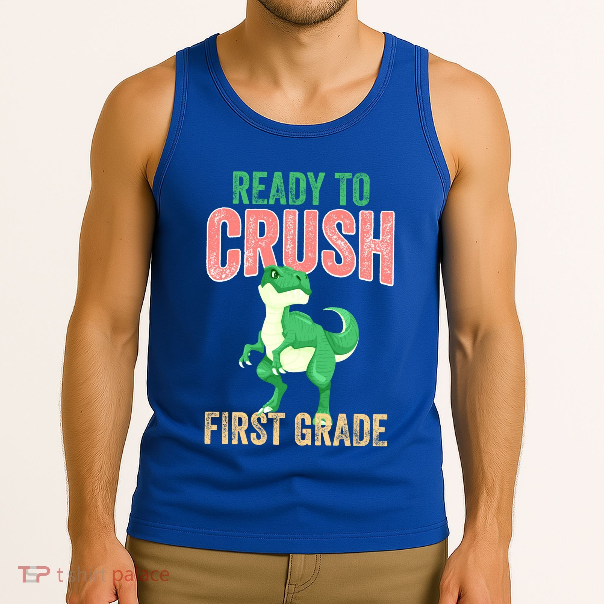 Ready To Crush First Grade TRex Dinosaur Cool Gift Tank Top