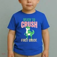 Ready To Crush First Grade TRex Dinosaur Cool Gift Toddler T-Shirt thumb 2