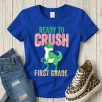 Ready To Crush First Grade TRex Dinosaur Cool Gift Women's T-Shirt thumb 3