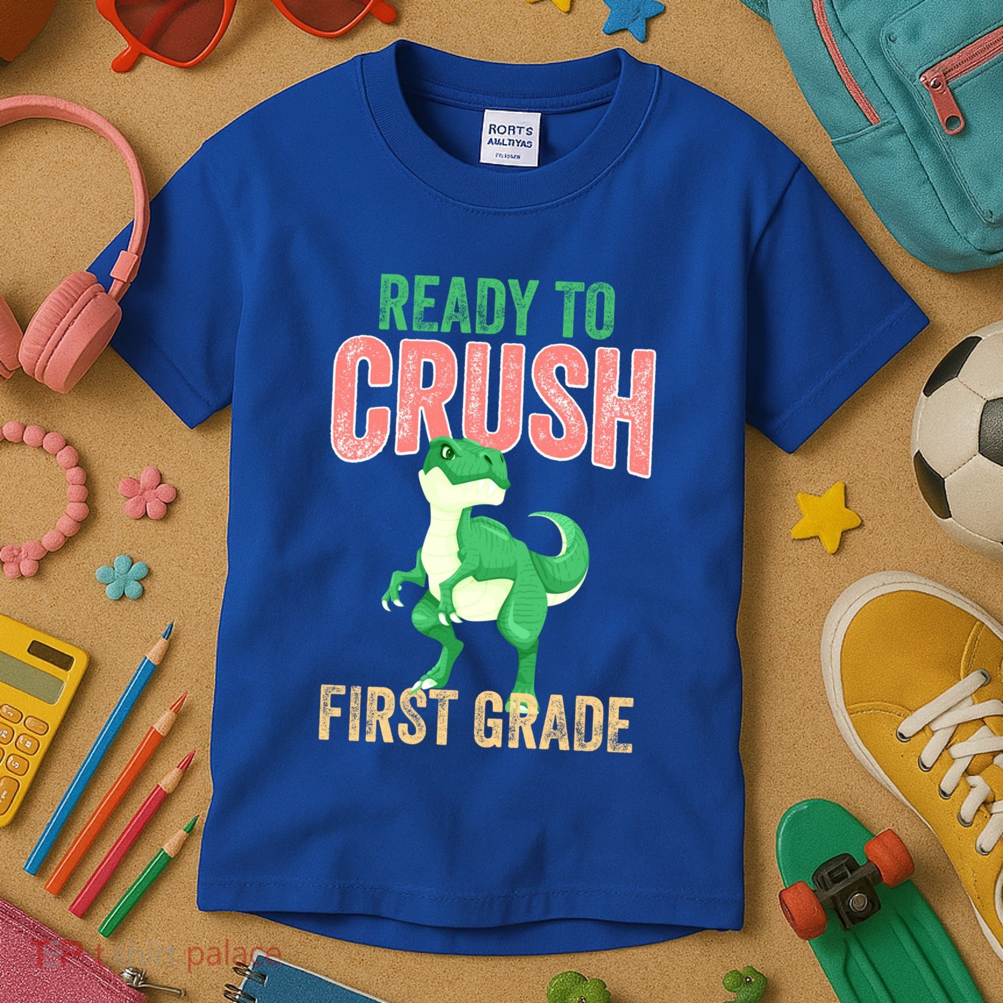 Ready To Crush First Grade TRex Dinosaur Cool Gift Kids T-Shirt