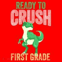 Ready To Crush First Grade TRex Dinosaur Cool Gift Santa Hat thumb 1