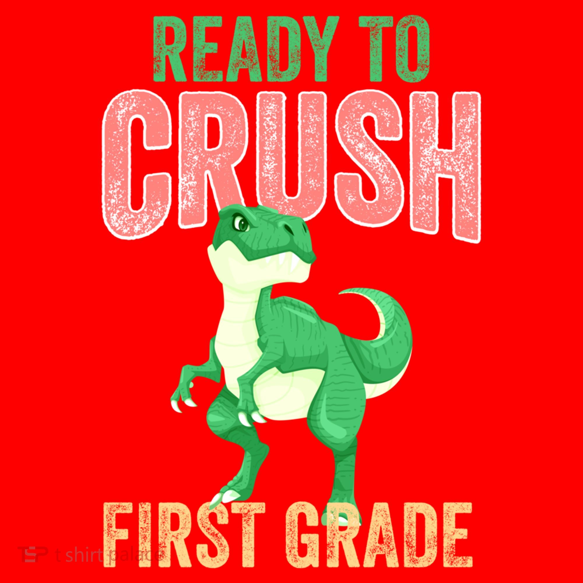 Ready To Crush First Grade TRex Dinosaur Cool Gift Santa Hat