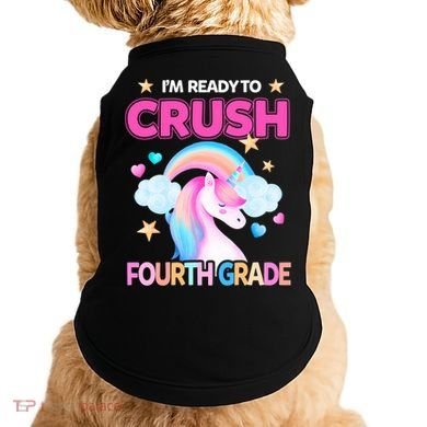 Ready To Crush Fourth Grade 4Th Unicorn Back To School Gift Doggie Tank