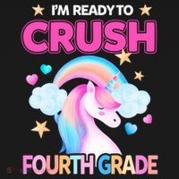 Ready To Crush Fourth Grade 4Th Unicorn Back To School Gift Backpack thumb 2