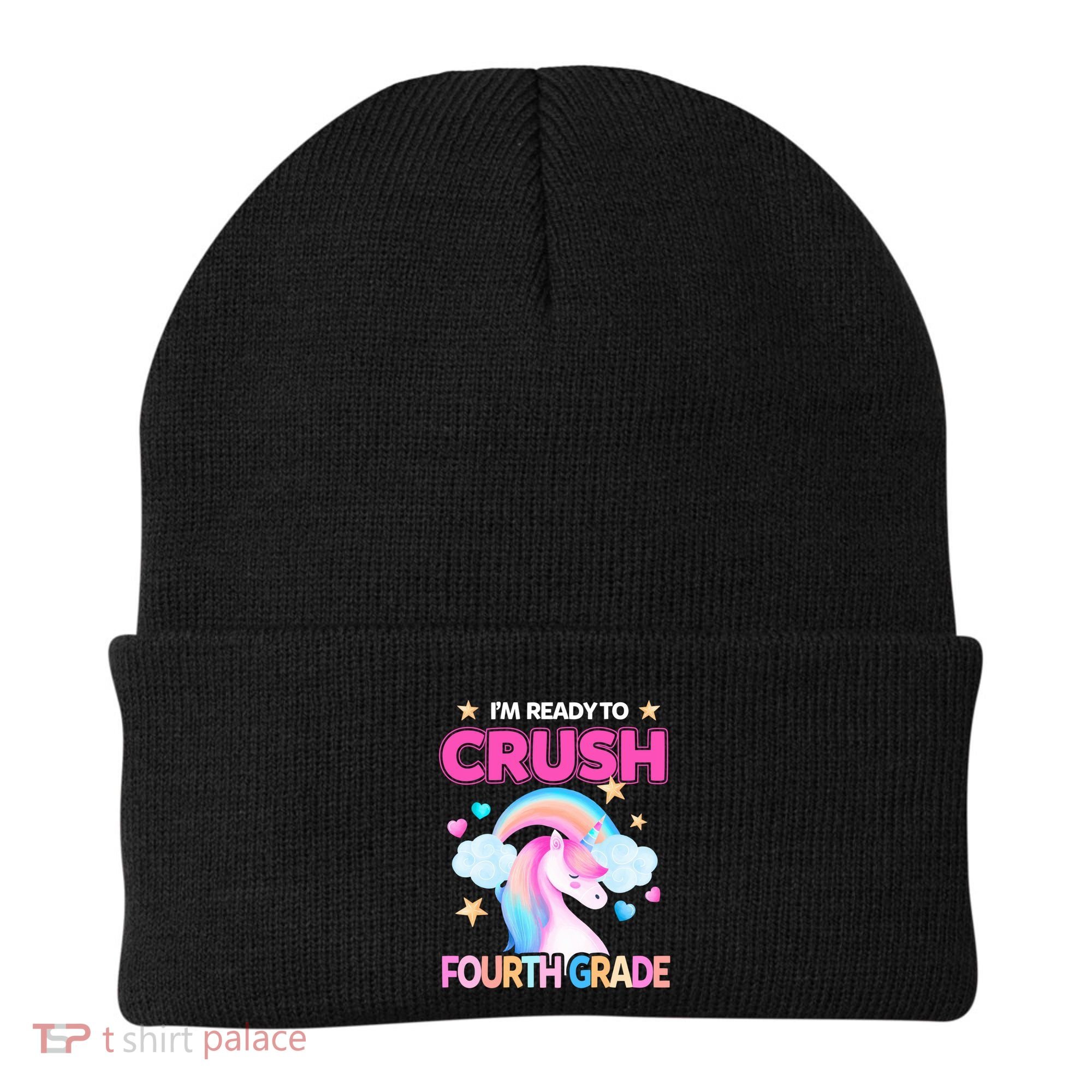 Ready To Crush Fourth Grade 4Th Unicorn Back To School Gift Beanie