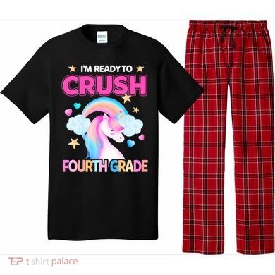 Ready To Crush Fourth Grade 4Th Unicorn Back To School Gift Pajama Set