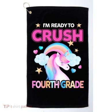 Ready To Crush Fourth Grade 4Th Unicorn Back To School Gift Golf Towel