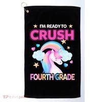 Ready To Crush Fourth Grade 4Th Unicorn Back To School Gift Golf Towel thumb 0