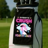 Ready To Crush Fourth Grade 4Th Unicorn Back To School Gift Golf Towel thumb 2