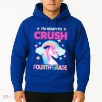 Ready To Crush Fourth Grade 4Th Unicorn Back To School Gift Hoodie thumb 2