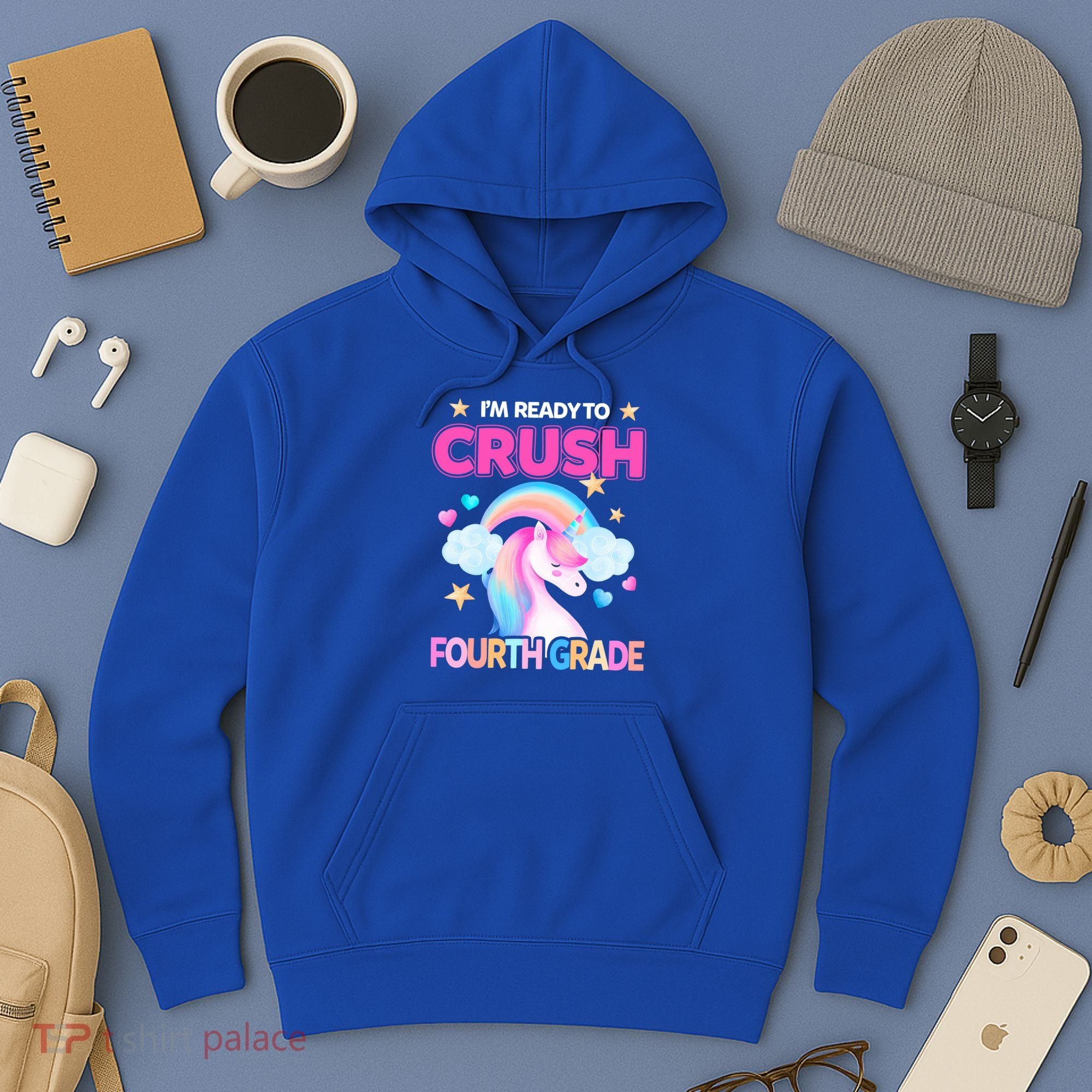 Ready To Crush Fourth Grade 4Th Unicorn Back To School Gift Hoodie