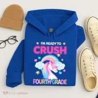 Ready To Crush Fourth Grade 4Th Unicorn Back To School Gift Hoodie thumb 4