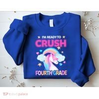 Ready To Crush Fourth Grade 4Th Unicorn Back To School Gift Sweatshirt thumb 2