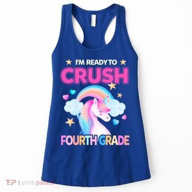 Ready To Crush Fourth Grade 4Th Unicorn Back To School Gift Women's Tank Top