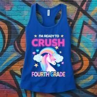 Ready To Crush Fourth Grade 4Th Unicorn Back To School Gift Women's Tank Top thumb 3