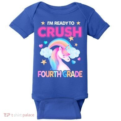 Ready To Crush Fourth Grade 4Th Unicorn Back To School Gift Baby Bodysuit
