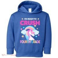 Ready To Crush Fourth Grade 4Th Unicorn Back To School Gift Toddler Hoodie thumb 0