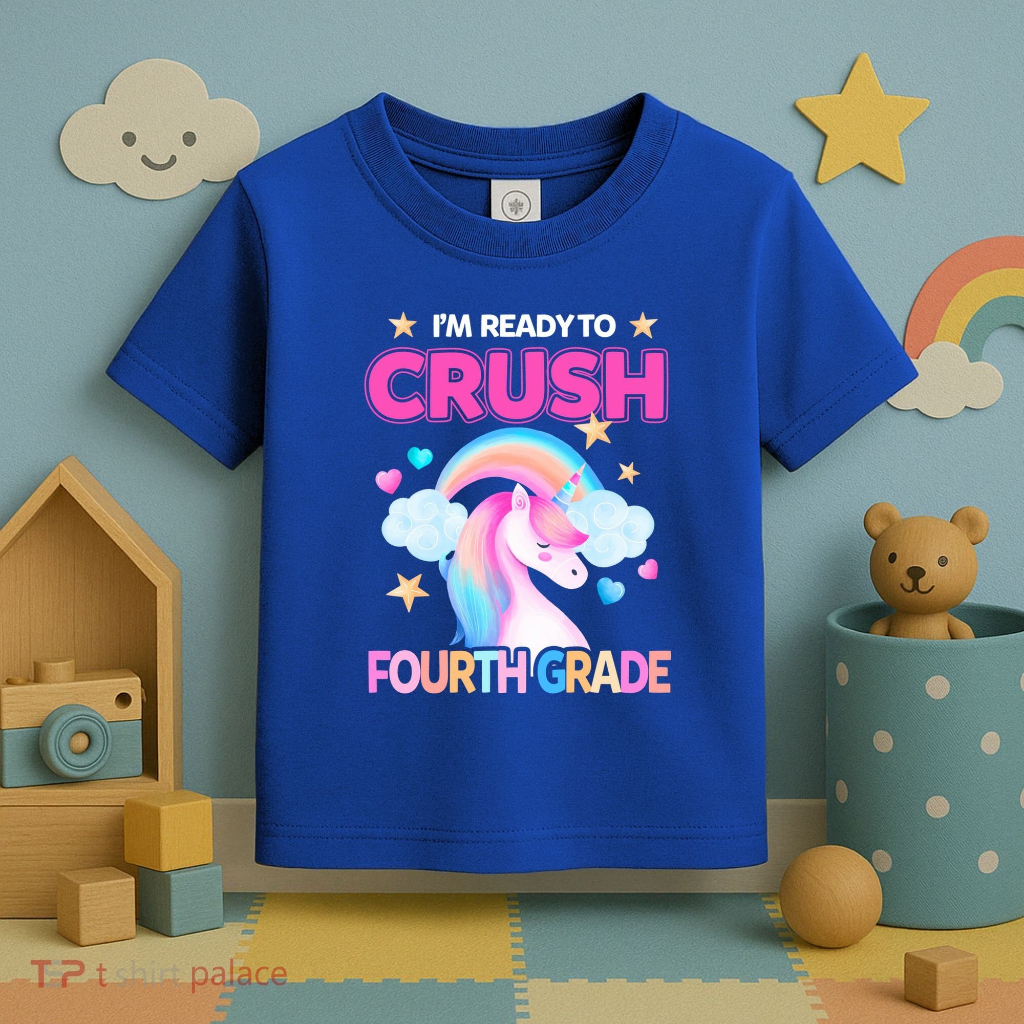 Ready To Crush Fourth Grade 4Th Unicorn Back To School Gift Toddler T-Shirt