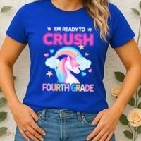 Ready To Crush Fourth Grade 4Th Unicorn Back To School Gift Women's T-Shirt thumb 2