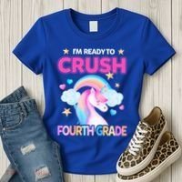 Ready To Crush Fourth Grade 4Th Unicorn Back To School Gift Women's T-Shirt thumb 3