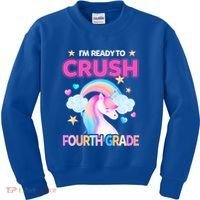 Ready To Crush Fourth Grade 4Th Unicorn Back To School Gift Kids Sweatshirt thumb 0