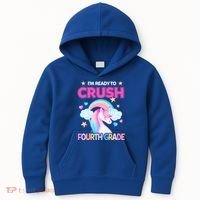 Ready To Crush Fourth Grade 4Th Unicorn Back To School Gift Kids Hoodie thumb 0