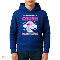 Ready To Crush Fourth Grade 4Th Unicorn Back To School Gift Kids Hoodie thumb 4