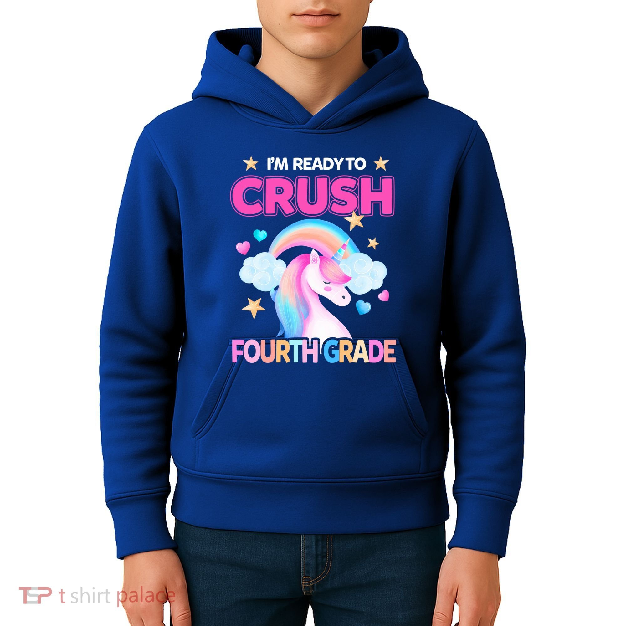 Ready To Crush Fourth Grade 4Th Unicorn Back To School Gift Kids Hoodie