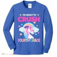 Ready To Crush Fourth Grade 4Th Unicorn Back To School Gift Kids Long Sleeve Shirt thumb 0