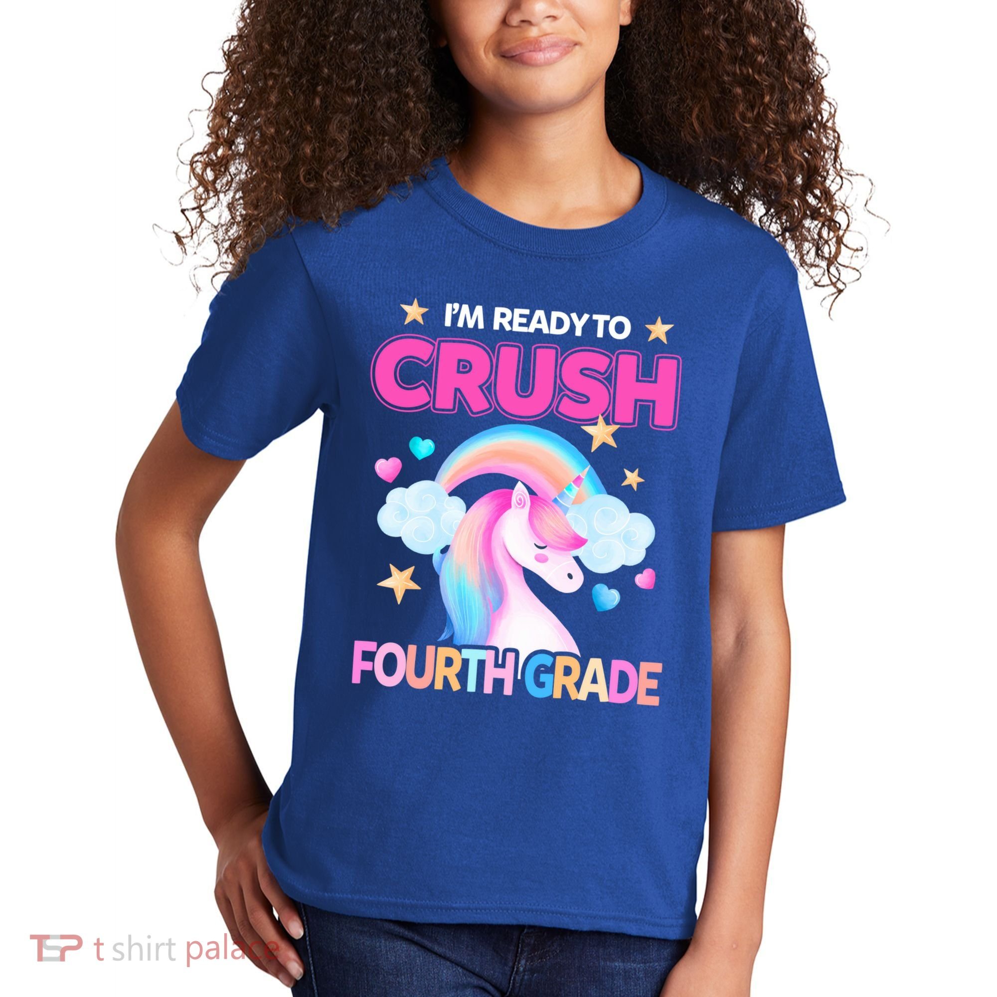 Ready To Crush Fourth Grade 4Th Unicorn Back To School Gift Kids T-Shirt