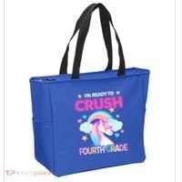 Ready To Crush Fourth Grade 4Th Unicorn Back To School Gift Tote Bag thumb 2