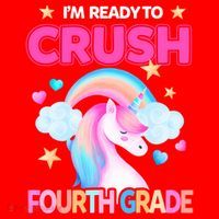Ready To Crush Fourth Grade 4Th Unicorn Back To School Gift Santa Hat thumb 1