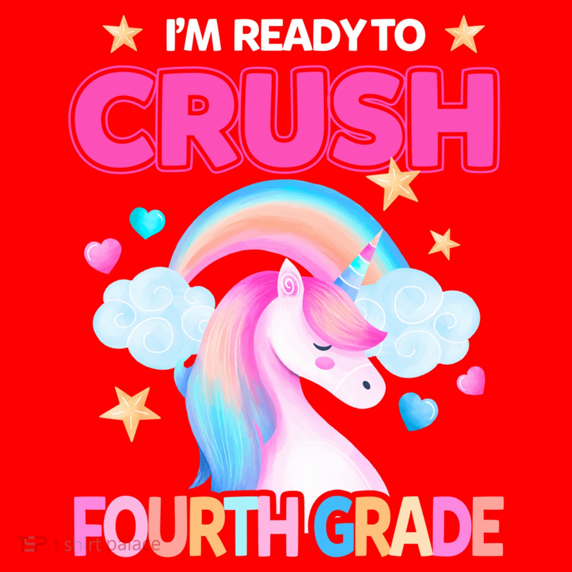 Ready To Crush Fourth Grade 4Th Unicorn Back To School Gift Santa Hat