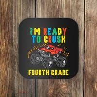 Ready To Crush 4th Grade Monster Truck First Day School Boy Coaster thumb 0