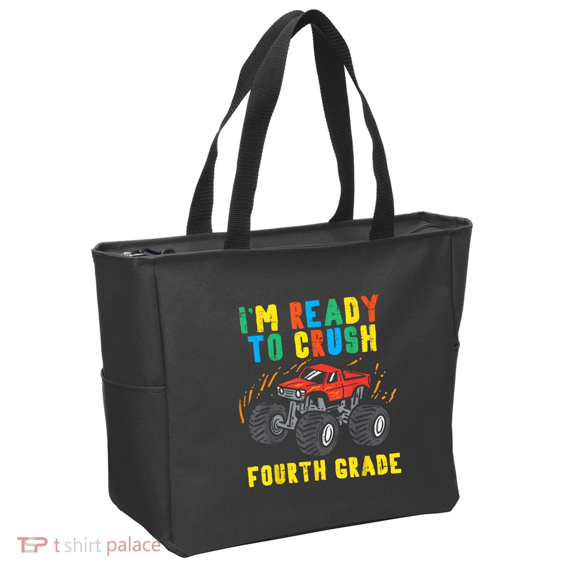 Ready To Crush 4th Grade Monster Truck First Day School Boy Tote Bag