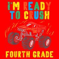 Ready To Crush 4th Grade Monster Truck First Day School Boy Santa Hat thumb 1