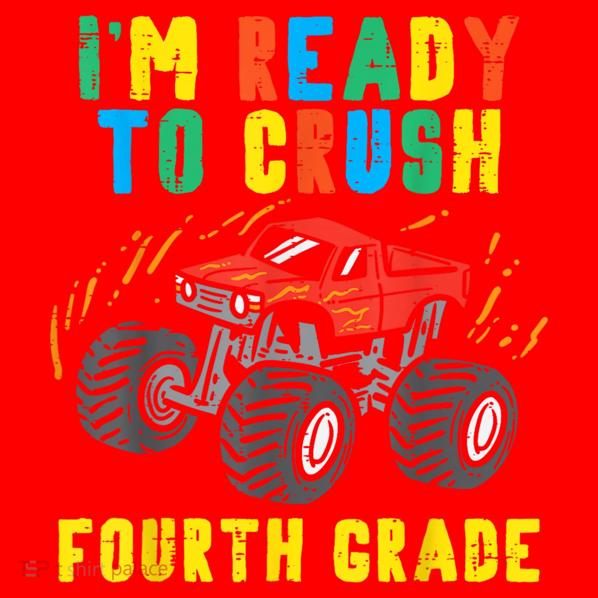 Ready To Crush 4th Grade Monster Truck First Day School Boy Santa Hat