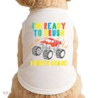 Ready To Crush 4th Grade Monster Truck First Day School Boy Doggie Tank thumb 0