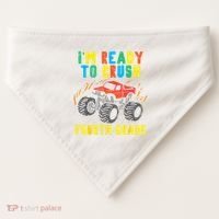 Ready To Crush 4th Grade Monster Truck First Day School Boy USA-Made Doggie Bandana thumb 0