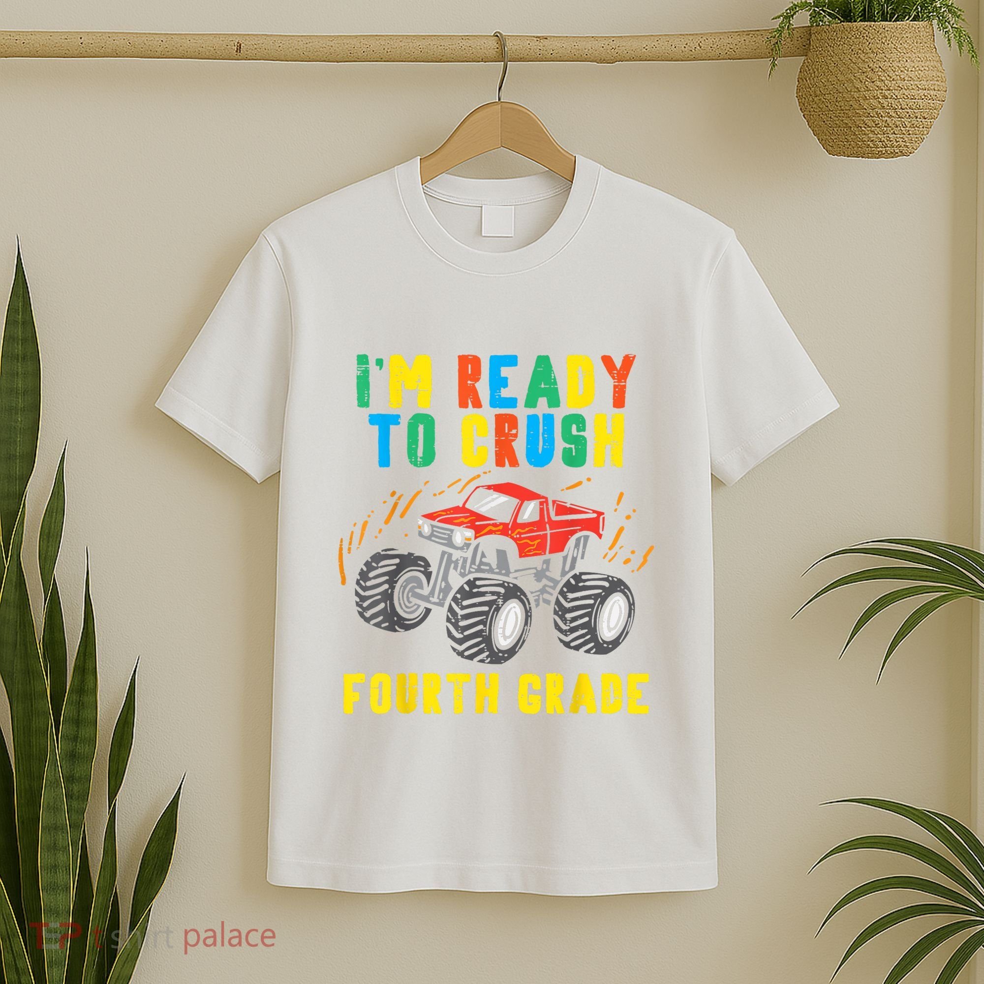 Ready To Crush 4th Grade Monster Truck First Day School Boy T-Shirt