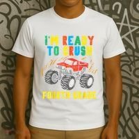 Ready To Crush 4th Grade Monster Truck First Day School Boy T-Shirt thumb 3