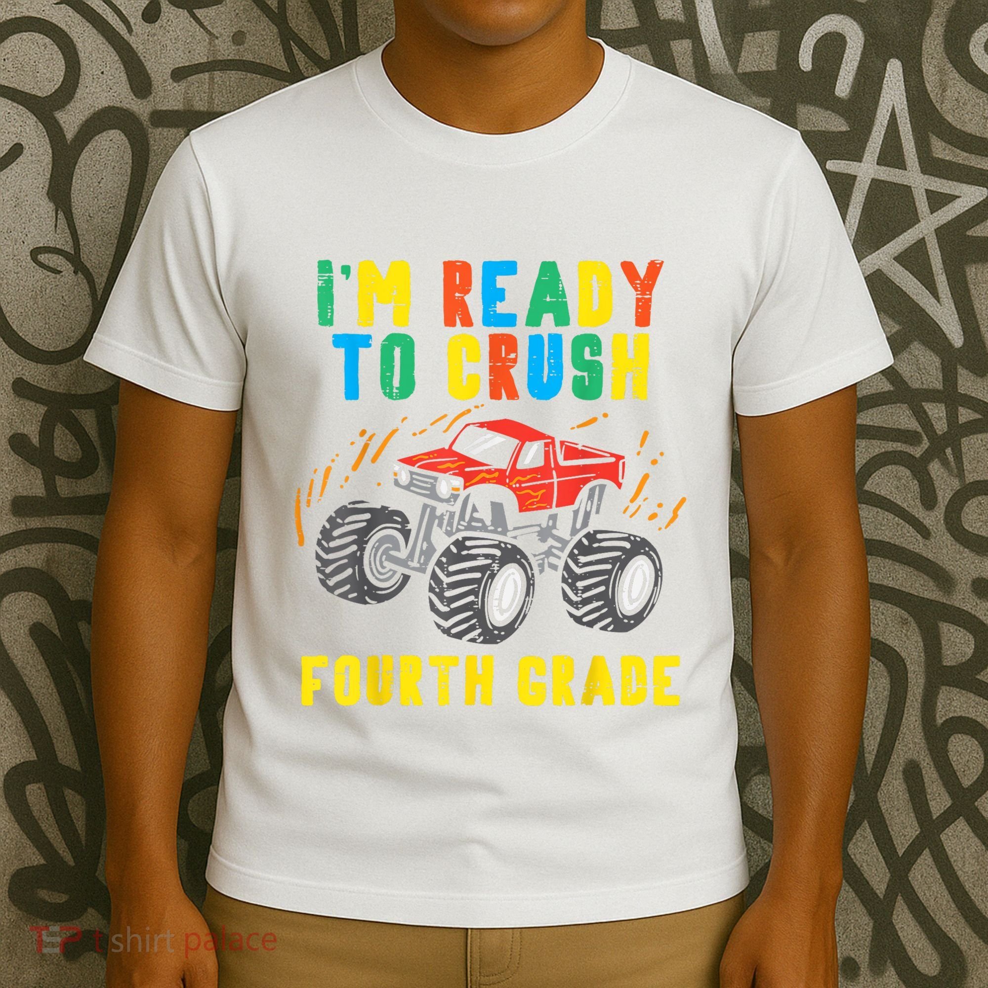 Ready To Crush 4th Grade Monster Truck First Day School Boy T-Shirt