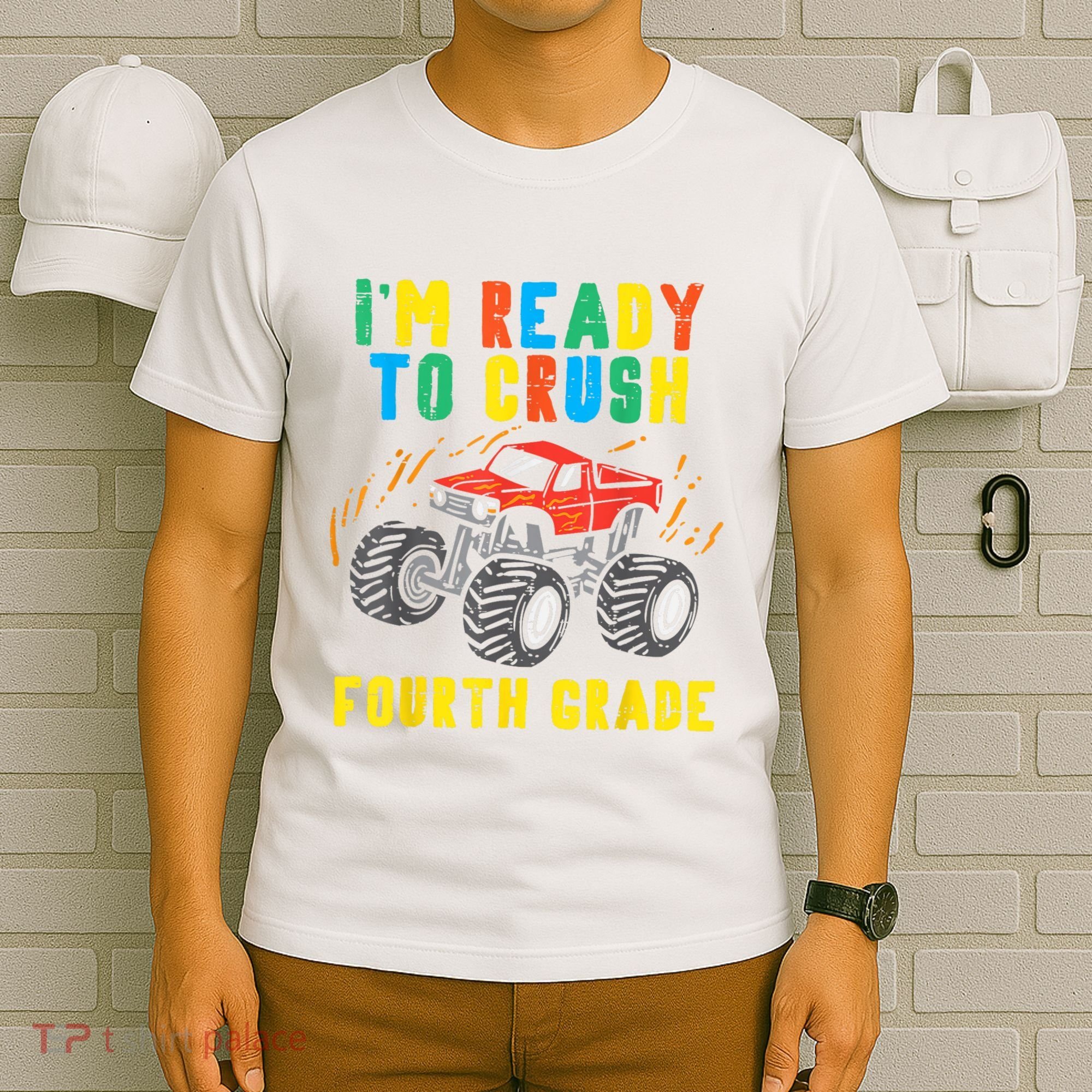 Ready To Crush 4th Grade Monster Truck First Day School Boy T-Shirt