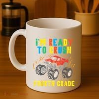 Ready To Crush 4th Grade Monster Truck First Day School Boy Coffee Mug thumb 4