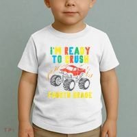 Ready To Crush 4th Grade Monster Truck First Day School Boy Toddler T-Shirt thumb 2