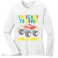 Ready To Crush 4th Grade Monster Truck First Day School Boy Women's Long Sleeve Shirt thumb 0