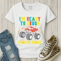 Ready To Crush 4th Grade Monster Truck First Day School Boy Women's T-Shirt thumb 3