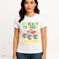 Ready To Crush 4th Grade Monster Truck First Day School Boy Women's T-Shirt thumb 4